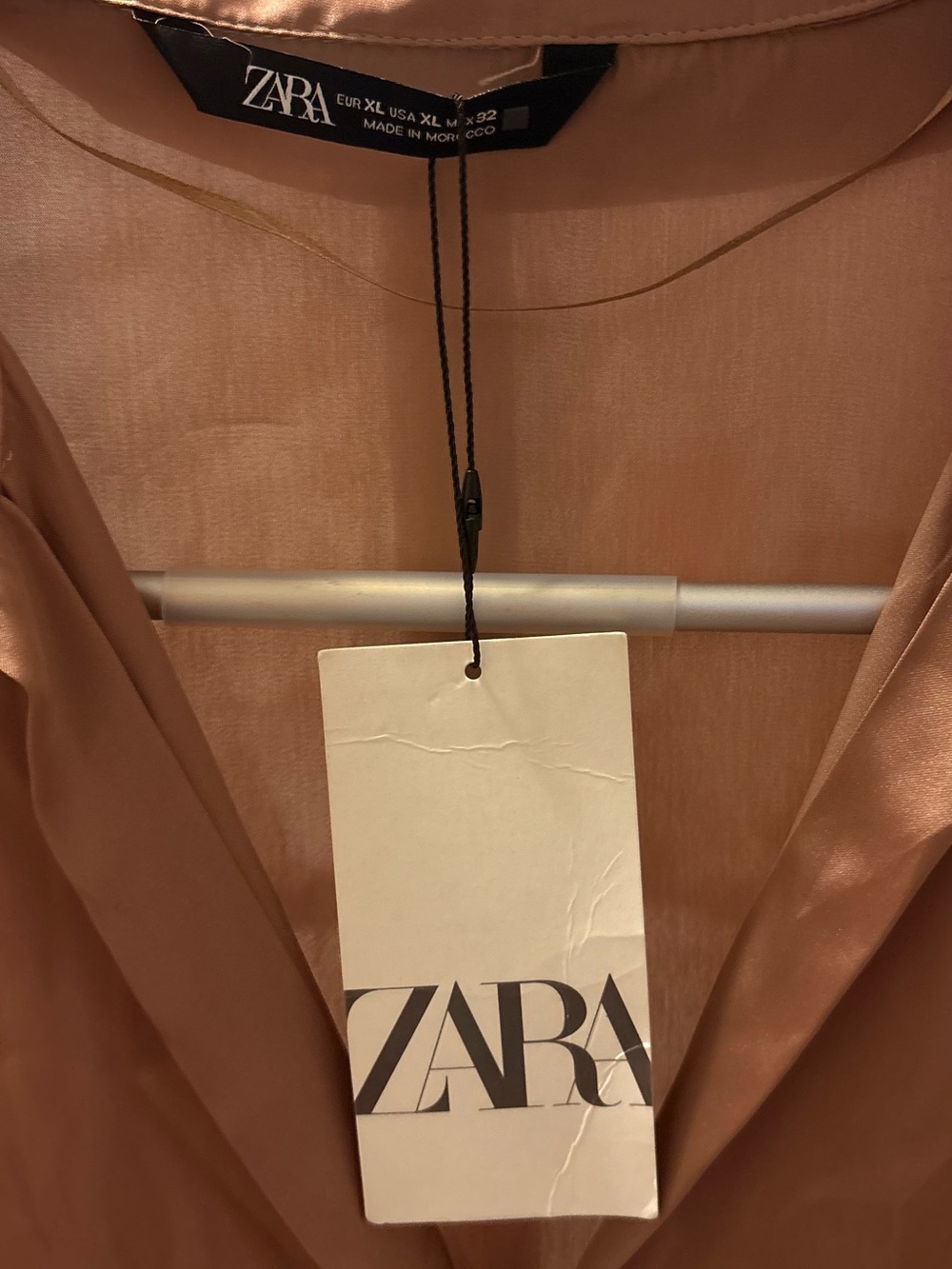 Zara Satin Button-Front Blouse in Copper - Picture 2 of 3